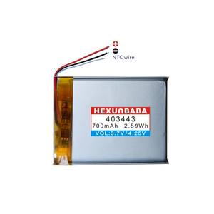 3.7V 700毫安时403443 3线10K NTC聚合物锂离子锂离子电池，用于蓝牙耳机TWS耳机MP3扬声器全球定位系统T098 - Product Image 3