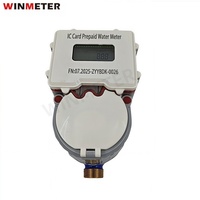 Compteur d'eau en laiton intelligent prépayé à carte IC commerciale/résidentielle de petit diamètre DN15 classe B à la mode