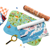 Mapa de senderismo personalizado OEM impreso a medida, pedido al por mayor de más de 500 unidades, mapa de juego de mesa de microfibra impermeable, tapete de fábrica de origen