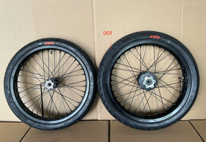 Ensemble de roues Supermoto de 17 pouces 70/90-17 90/80-17, chambre à air et pneus pour Surron Ultra Bee Segway X260, jantes en aluminium CNC - Product Image 4