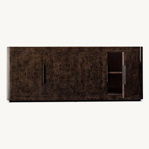 Sassanid Living Muebles de lujo Espresso Walnut Burl Bardot Burl Aparador de 4 puertas - Product Image 3