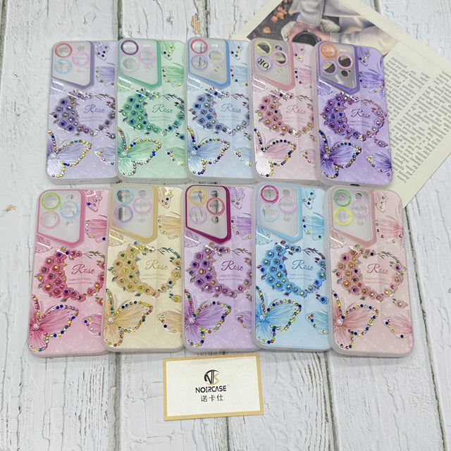 Aesthetic Phone Case Butterfly Wings Holographic Laser Slim Fit Soft TPU Cover 2D Visual Effect Trendy Women