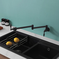 Grifo de Cocina Plegable Negro Mate Flexible para Pared, Relleno de Ollas, en Oferta