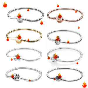 Pulsera de Plata de Ley 925 con Circones Ortodoxos, Diseño de Hueso de Serpiente, Corona, Amor, Botón Azul y Flor, Joyería de Moda para Mujer 2025 - Product Image 1