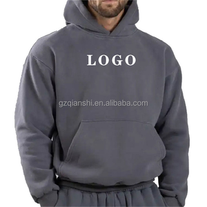 Sweat à capuche oversize en molleton de coton à épaules tombantes, épais et uni, de haute qualité, style streetwear, vierge personnalisable pour hommes - Product Image 2