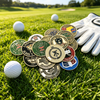 12 pcs Penanda Bola Golf Plastik Custom 12 pcs dalam Kotak Hadiah, Penyangga Tee Golf Plastik, Alat Divot Kosong untuk Diukir