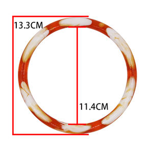 Poignées de sac rond en résine marbre orange, style marbre, personnalisé, pour femmes, nouveauté, 1 pièce - Product Image 6