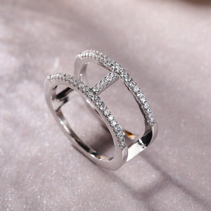 Anello in Argento F946 con Diamante Taglio Brillante Rotondo Colore G Naturale Minimalista Unisex per Uso Quotidiano - Product Image 4