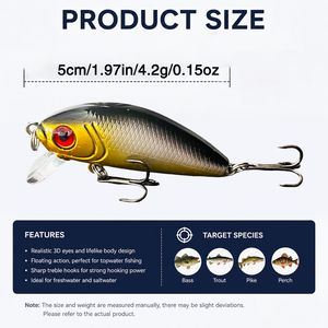 Set di 68 Esche da Pesca Assortite, Combo di Minnow e Crankbait, Esche Artificiali Dure per Bass, Trota e Acqua Salata, Direttamente dalla Fabbrica - Product Image 3