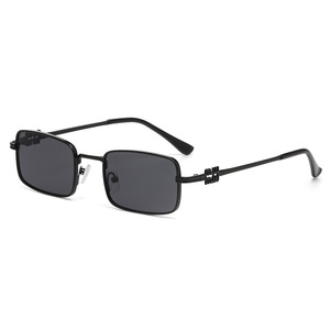 Miu Home Retro Metal <b>Square</b> Sunglasses <b>Gold</b> <b>Frame</b> UV400 Protection Unisex Sunshades Type 3 Lenses PC Material - Product Image 5