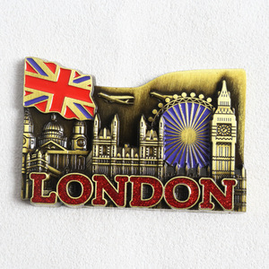 Imán de nevera metálico 3D de aleación de zinc con diseño de autobús rojo de <span class=keywords><strong>Londres</strong></span>, recuerdo de viaje británico, venta al por mayor - Product Image 4