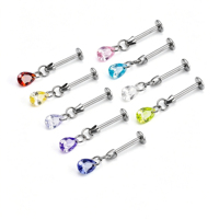 Pendentif étoile multicolore ASTM F136 en titane, style punk, clou de nez, boucles d'oreilles clous, incrusté 5A, pour mariage et fête