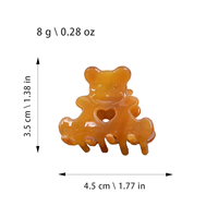 Pince à cheveux YJL Fashion en acétate, motif cœur creux coloré et ours mignon, 4,5 cm, pour filles