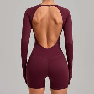 Mono Deportivo Personalizado con Logotipo, Espalda Abierta Ajustable, Manga Larga, con Relleno Incorporado, Efecto Levanta Glúteos, Elástico, para <span class=keywords><strong>Mujer</strong></span>, para Correr, Gimnasio, Yoga - Product Image 6