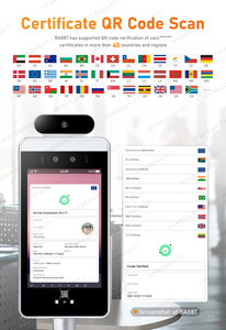 Hfsecurity ra08t Android Nhận dạng khuôn mặt đo nhiệt độ thời gian đồng hồ sinh trắc học thời gian máy chấm công - Product Image 5