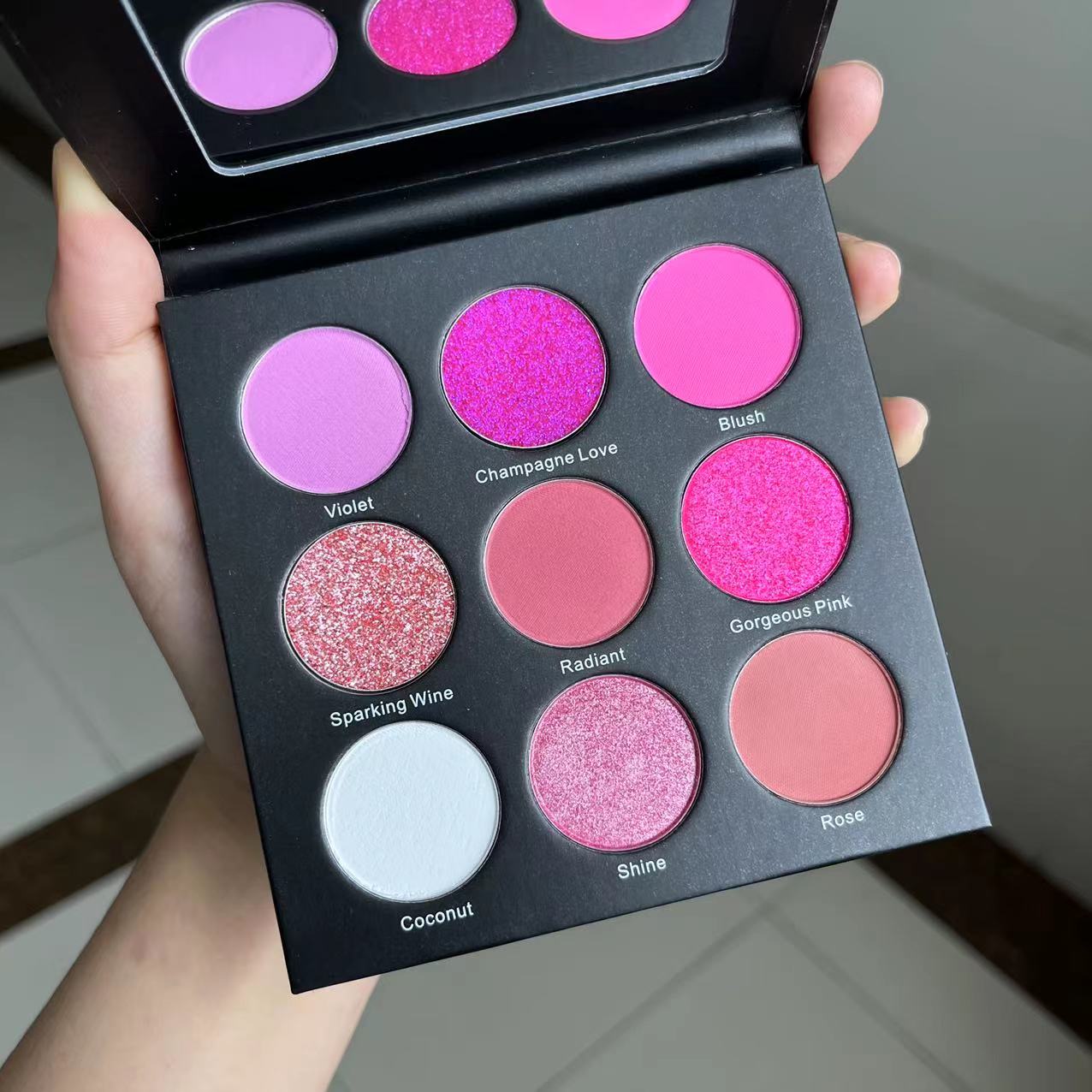 Perona Mata Berlian 9 Warna Kosmetik, Eyeshadow Kecantikan Emas 9 Warna, Palet Rias Eyeshadow Berkilau