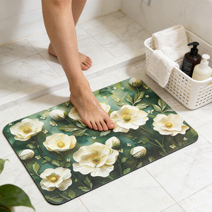 Tapis de bain en diatomite pour le côté de la baignoire avec pierre super absorbante pour absorber les éclaboussures avec un fond antidérapant pour les carreaux - Product Image 1