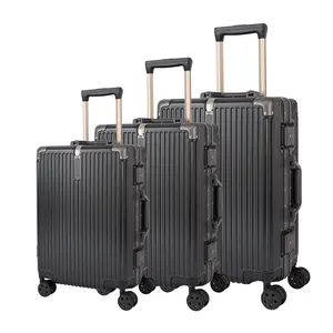 Vendita calda design semplice da viaggio ABS PC bagaglio a mano valigie da viaggio borse da viaggio set di valigie con lucchetto TSA