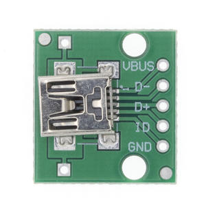 MINI/MICRO/USB para mergulhe o remendo do tipo B 5p à montagem padrão da cabeça fêmea da placa adaptadora em linha - Product Image 2