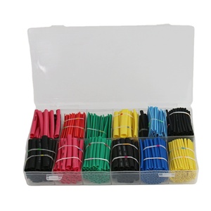 530 pièces <span class=keywords><strong>manchon</strong></span> de fil électrique isolé multicolore personnalisé sans adhésif 2:1 fabrication à paroi mince boîte de kit de <span class=keywords><strong>tube</strong></span> thermorétractable - Product Image 1