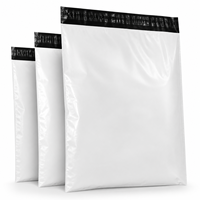 Sacs d'expédition en polyéthylène blancs avec logo personnalisé, imperméables, autocollants, pour vêtements, e-commerce et petites entreprises