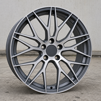 Jantes de voiture en alliage d'aluminium à rayons multiples, finition usinée gris foncé, 17x7.5 5x120 ET35, neuves, directement de l'usine