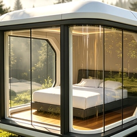 Vente flash : maison modulaire de luxe moderne en forme de capsule spatiale pour hôtel, villa extérieure