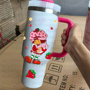 Wholesale High Quality Flip <b>Straw</b> Top Lid Cartoon Strawberries Shortcakes Tumbler Cute Insulated Small Kids <b>Cup</b> - Product Image 5