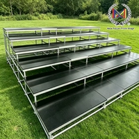Gradins modulaires en acier personnalisables, portables, noirs, pour événements scolaires et religieux, longueur et hauteur sur mesure