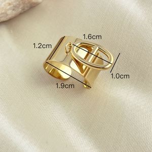 New Stainless Steel 14k Gold <b>Ring</b> Pendant <b>Titanium</b> Steel <b>Ring</b> for Women with Adjustable Opening and No Color Fading - Product Image 6
