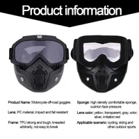 Lunettes de motocross anti-poussière, masque de moto tout-terrain réglable, lunettes de protection respirantes pour moto, masque intégral