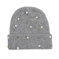 Bonnet tricoté de haute qualité pour femme, orné de perles et de strass, avec revers côtelé doux, chaud pour l'hiver, idéal pour le quotidien et la ville