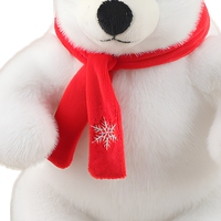 Peluche personnalisée en forme d'ours polaire blanc avec écharpe rouge, rembourrée en coton PP, super douce, idéale pour un cadeau de fête