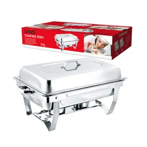 Economia 9L Full Size aço inoxidável Chafer Dish Buffet Set Chaffing Dish para Restaurante Catering Food Warmer Chafing Dish