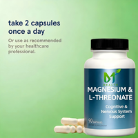 OEM Magnésium L-Thréonate 90 Capsules, Magnésium à Absorption Élevée, Compléments Cérébraux pour la Mémoire et la Concentration