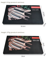 Ensemble de couteaux de chef 6 pièces en gros-couteaux de cuisine en acier inoxydable de 8 pouces avec boîte-cadeau