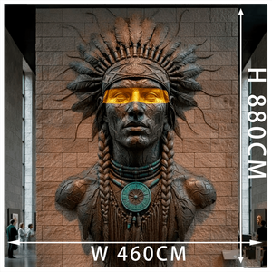 ประติมากรรมใบหน้าอินเดียที่ทำจากทองสัมฤทธิ์คุณภาพสูง รูปปั้นทองแดงสำหรับตกแต่งในบาร์ บาร์สูบบารากุ และไนต์คลับ - Product Image 3