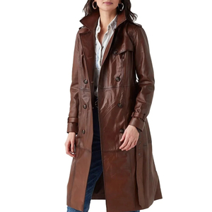 Abrigos de Cuero Genuino para Hombre, Estilo Nuevo, Personalizados, Tallas Grandes, Largo Regular, Color Personalizado, Cierre de Botones, Abrigos de Cuero para Mujer - Product Image 6
