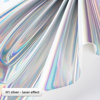 Échantillon Gratuit - Tissu en Cuir Artificiel Iridescent Effet Laser pour Vêtements, Matériau Décoratif DIY en PU Résistant à l'Abrasion, Épaisseur 0,7 mm