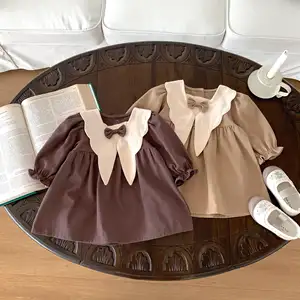 Falda informal de algodón para niñas, Linda ropa vintage de primavera, vestido de niña, vestido de princesa