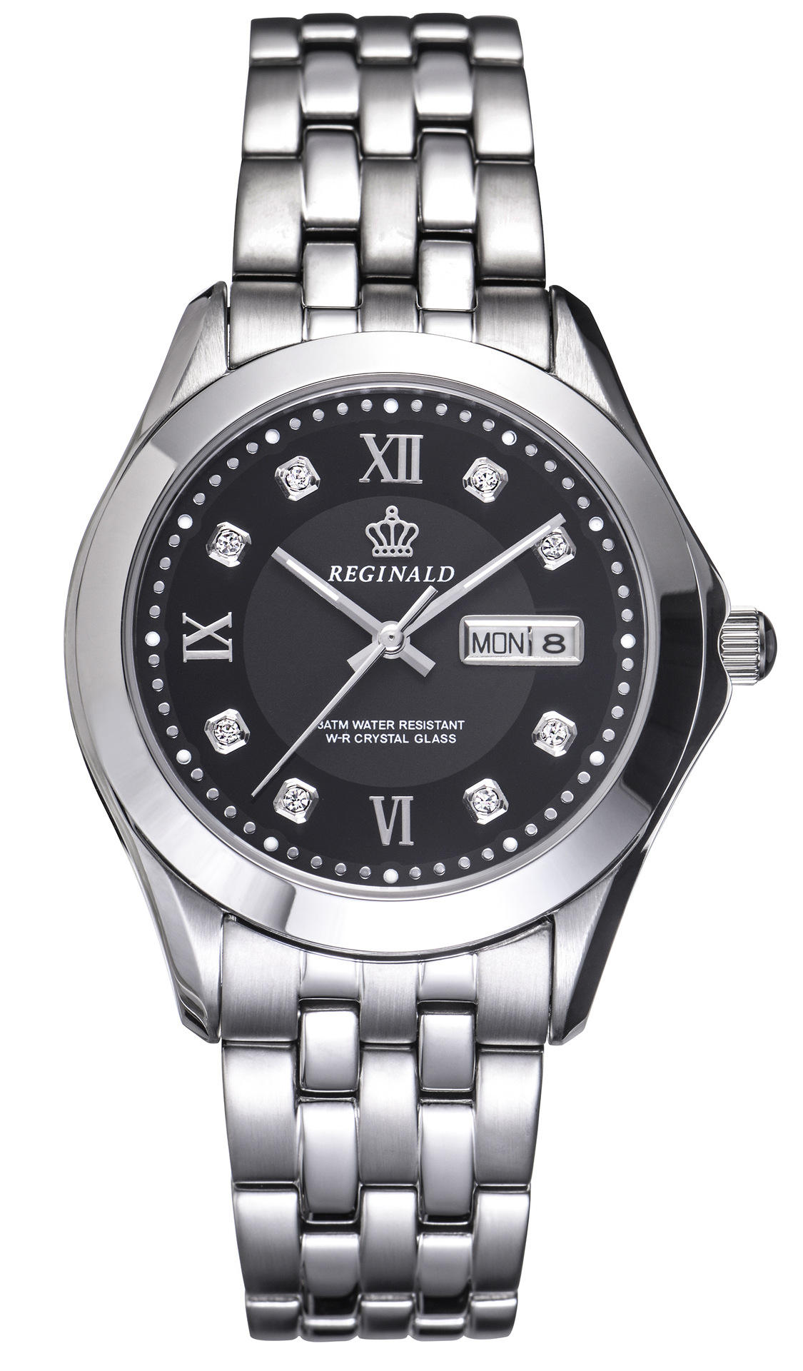 Mens silver-black inlaid