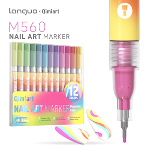 Ensemble de marqueurs pour nail art aux couleurs tendance, stylos graffiti néon fluorescents vifs en PET pour la création de designs de manucure estivaux - Product Image 4