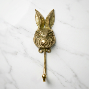 Meilleure vente en Indonésie : Crochet mural vintage en laiton en forme de tête de lapin, design animal doré, organisateur de vêtements pour la décoration de cuisine et de salle de bain - Product Image 2