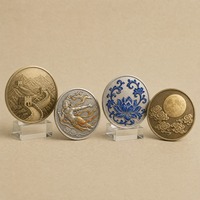 Pièce de monnaie culturelle chinoise en gros, Médaille Souvenir en émail multicolore avec motifs Grande Muraille, Apsara volante, Lotus et Relief Pleine Lune, pour cadeau