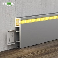 Nouveau design – Plinthe en aluminium de 60 mm, 80 mm, 100 mm avec fente LED pour protection murale et accessoires de revêtement de sol