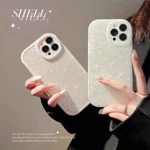 Capa protetora para celular novo tpu, estilo ins, bonita, à prova de choque, para iphone 12 13 14 pro, capa brilhante