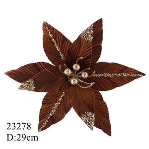 Fleurs <span class=keywords><strong>de</strong></span> <span class=keywords><strong>poinsettia</strong></span> <span class=keywords><strong>artificielles</strong></span> à longue tige, faites à la main en soie, pour Noël - Product Image 2