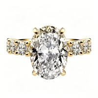 Élégante bague de mariage en or 18 carats avec moissanite taille ovale 3 carats, solitaire avec halo caché, bijoux de fiançailles pour femme