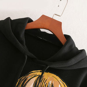 Sweat-shirt à capuche court en coton imprimé avec logo personnalisé OEM pour les femmes de grande taille Crop Top brodé Technique Tissu tricoté d'hiver - Product Image 5