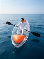 Kayak transparent en cristal pour une personne, canoë transparent pour les sports nautiques, lac, mer